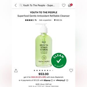UNOPENED youth to the people facial cleanser
